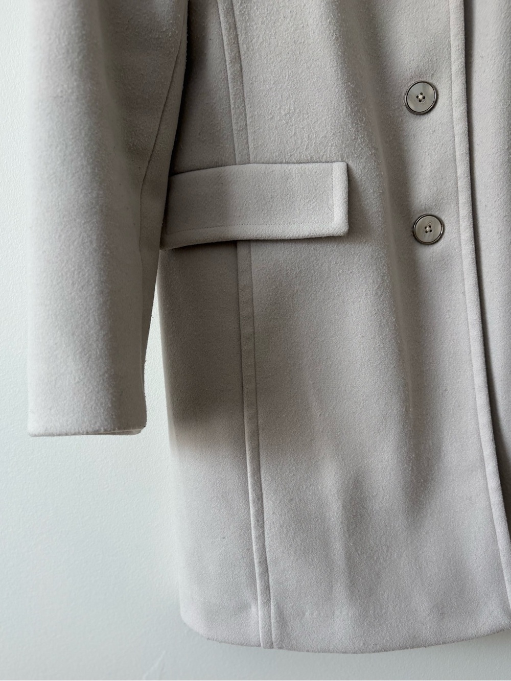 Ever New Classic Ivory Collared Coat Size US 10 Tailored Wool Look Fall Classic - Picture 6 of 13